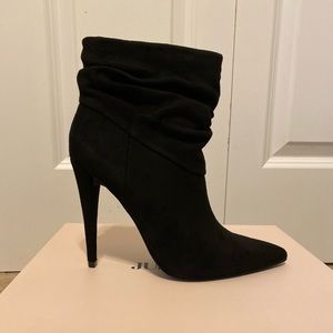 Black slouchy booties from JustFab